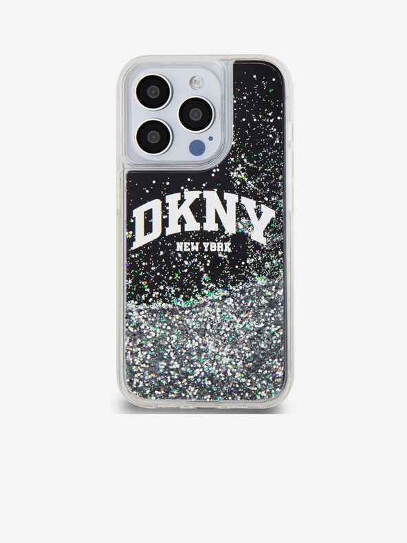 DKNY Κάλυμμα πλάτης Arch Logo Liquid Glitter για iPhone 15 Pro Μαύρο DKNY