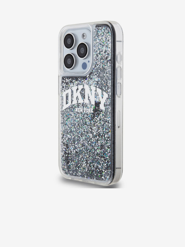 DKNY Κάλυμμα πλάτης Arch Logo Liquid Glitter για iPhone 15 Pro Μαύρο DKNY