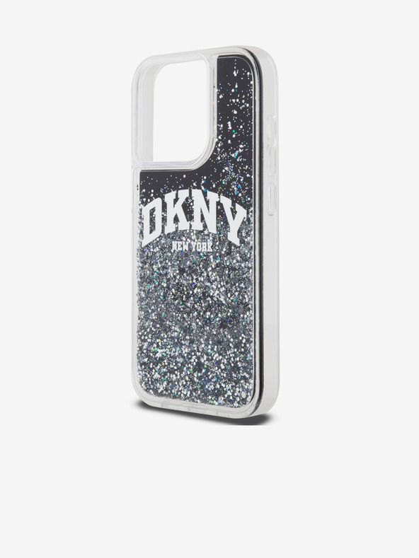 DKNY Κάλυμμα πλάτης Arch Logo Liquid Glitter για iPhone 15 Pro Μαύρο DKNY