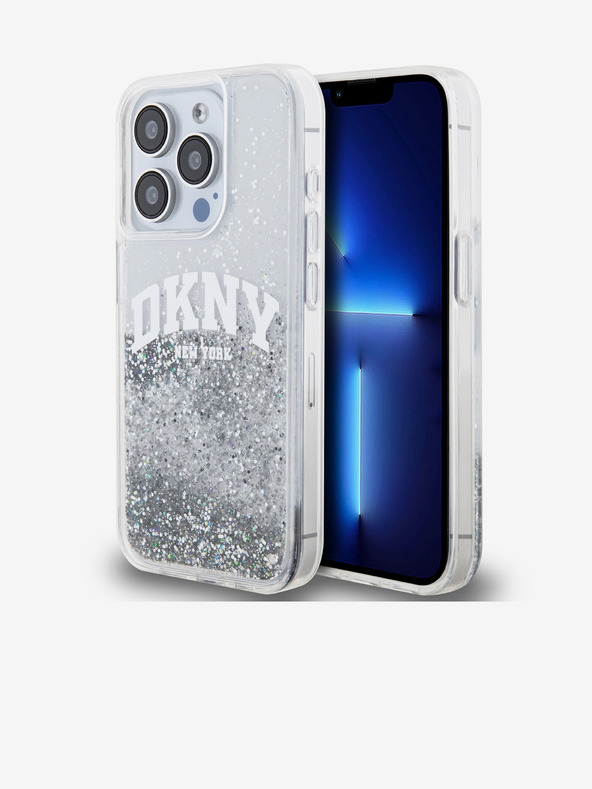 DKNY Κάλυμμα πλάτης Arch Logo Liquid Glitter για iPhone 15 Pro Διαφανές DKNY