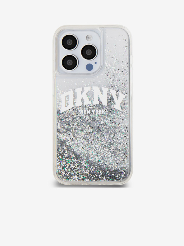 DKNY Κάλυμμα πλάτης Arch Logo Liquid Glitter για iPhone 15 Pro Διαφανές DKNY