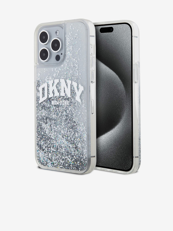 DKNY Κάλυμμα πλάτης Arch Logo Liquid Glitter για iPhone 15 Pro Max Διαφανές DKNY