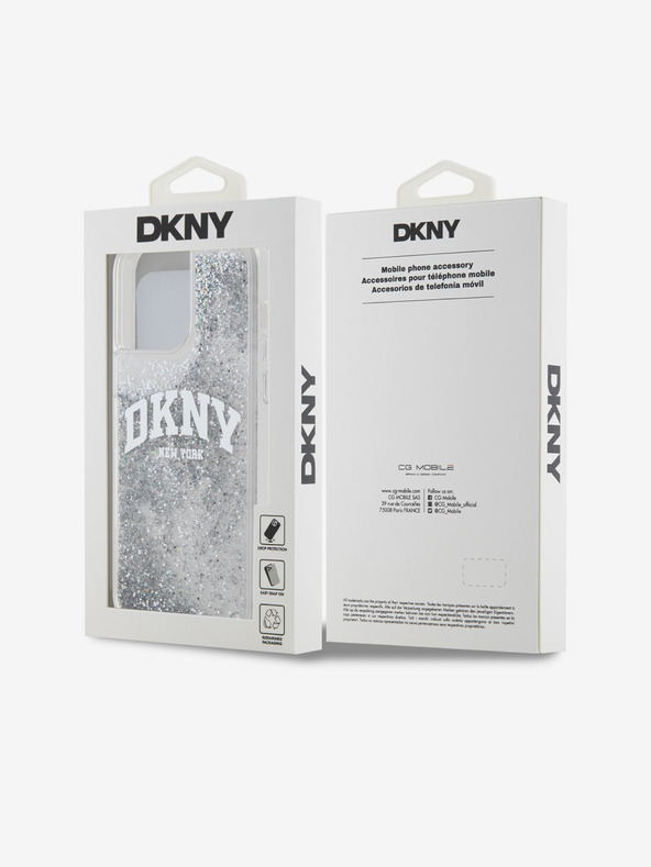 DKNY Κάλυμμα πλάτης Arch Logo Liquid Glitter για iPhone 15 Pro Max Διαφανές DKNY