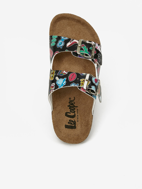 Lee Cooper Μαύρες παντόφλες Lee Cooper για κορίτσια με μοτίβο