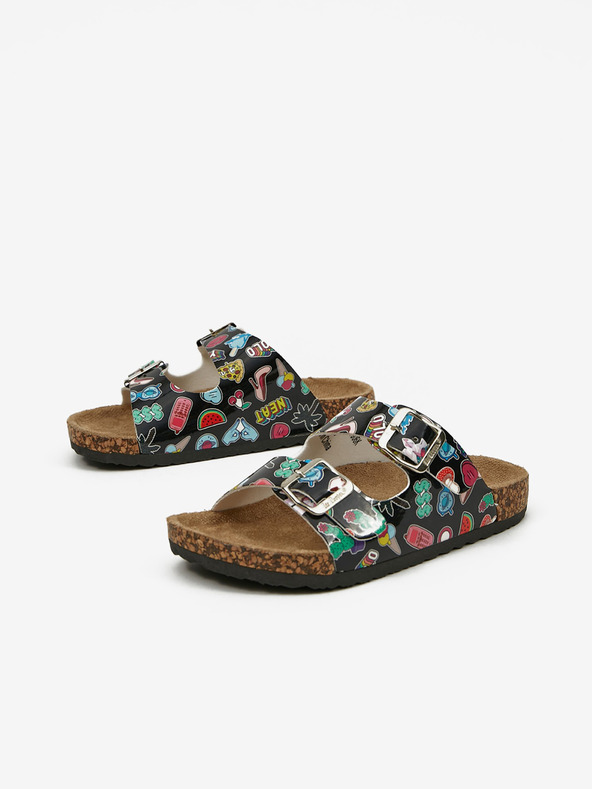 Lee Cooper Μαύρες παντόφλες Lee Cooper για κορίτσια με μοτίβο