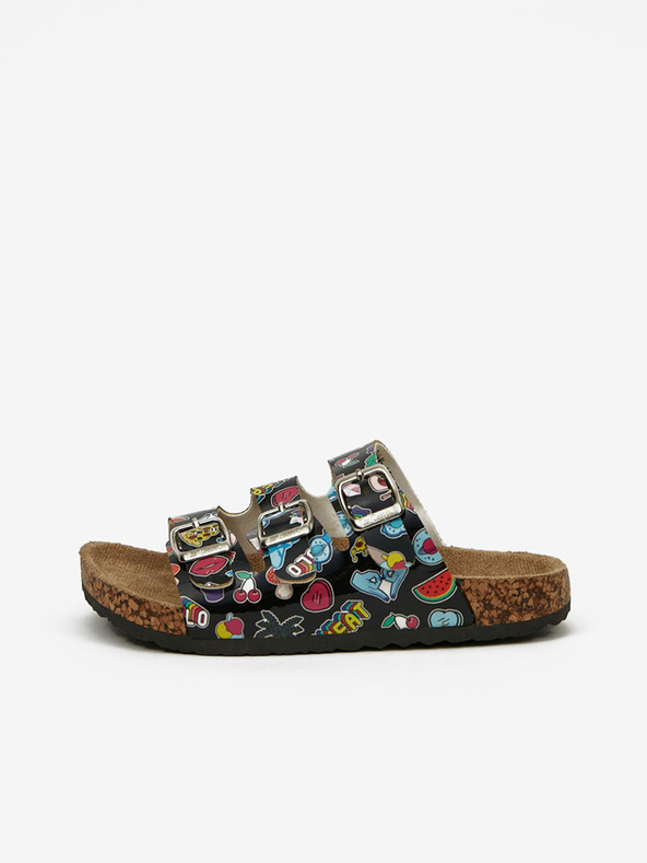 Lee Cooper Μαύρες παντόφλες Lee Cooper για κορίτσια με μοτίβο