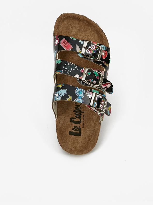 Lee Cooper Μαύρες παντόφλες Lee Cooper για κορίτσια με μοτίβο