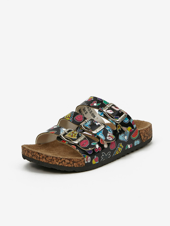 Lee Cooper Μαύρες παντόφλες Lee Cooper για κορίτσια με μοτίβο