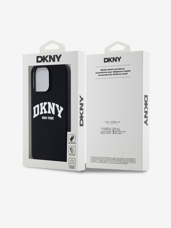 DKNY Υγρή σιλικόνη αψιδωτό λογότυπο MagSafe πίσω κάλυμμα για iPhone 12/12 Pro Μαύρο DKNY