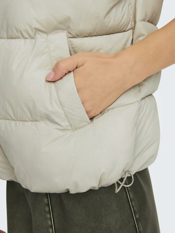 ONLY Μπεζ Γυναικείο ΜΟΝΟ Wanja καπιτονέ γιλέκο