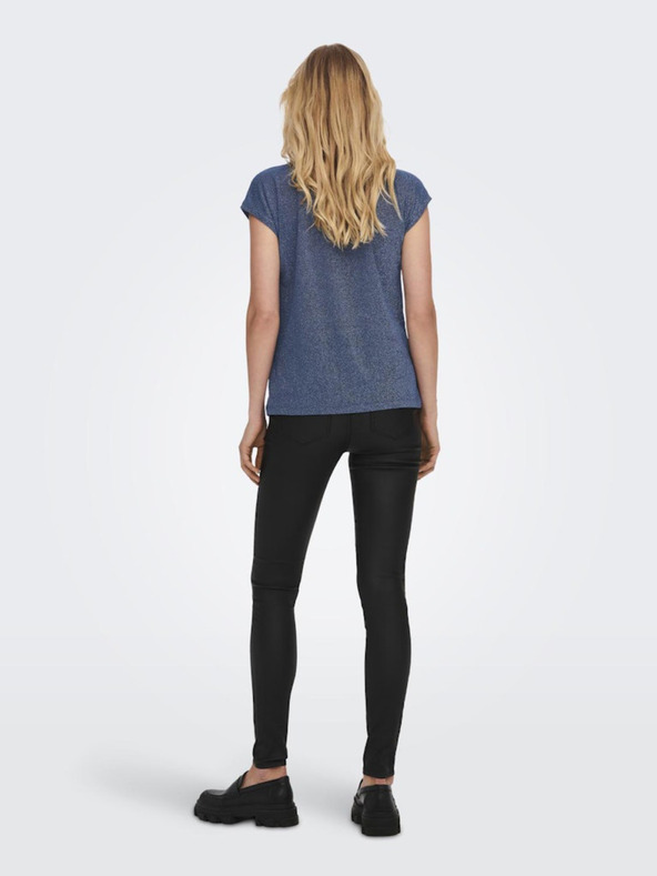 ONLY Μπλε γυναικείο μπλουζάκι ONLY Silvery