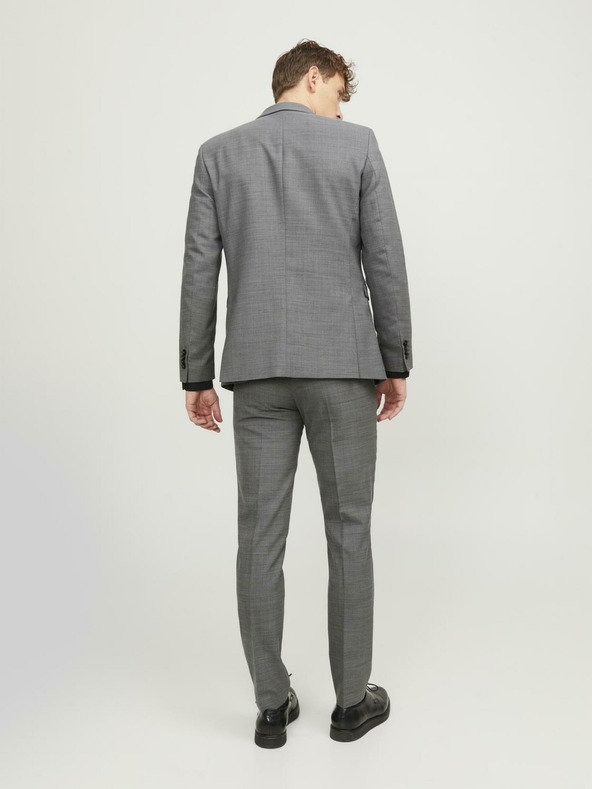 Jack & Jones Σκούρο γκρι ανδρικό παντελόνι κοστούμι από μάλλινο μείγμα Jack & Jones Solaris