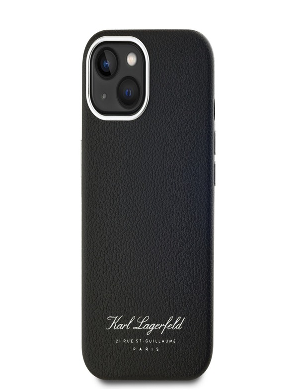 Karl Lagerfeld Κοκκώδες κάλυμμα πλάτης PU Hotel RSG για iPhone 15 Μαύρο Karl Lagerfeld