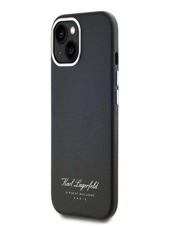 Karl Lagerfeld Κοκκώδες κάλυμμα πλάτης PU Hotel RSG για iPhone 15 Μαύρο Karl Lagerfeld