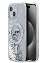 Karl Lagerfeld Karl Lagerfeld Liquid Glitter Karl και Choupette Heads MagSafe Back Cover για iPhone 15 Διαφανές
