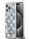 Karl Lagerfeld Κάλυμμα πλάτης με υγρό Glitter Monogram Gradient για iPhone 14 Pro White Karl Lagerfeld