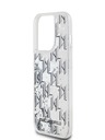 Karl Lagerfeld Κάλυμμα πλάτης με υγρό Glitter Monogram Gradient για iPhone 14 Pro White Karl Lagerfeld
