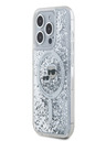 Karl Lagerfeld Karl Lagerfeld Liquid Glitter Karl and Choupette Heads MagSafe Back Cover για iPhone 15 Pro Transparent Διαφανές