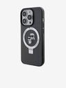 Karl Lagerfeld Ringstand Karl και Choupette MagSafe Back Cover για iPhone 15 Pro Μαύρο Karl Lagerfeld