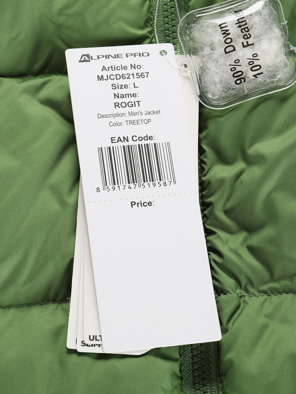 ALPINE PRO Ανδρικό χειμερινό πουπουλένιο μπουφάν με dwr ALPINE PRO ROGIT treetop