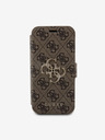 Guess Guess PU Leather 4G θήκη βιβλίου με μεταλλικό λογότυπο για iPhone 15 Pro Max καφέ