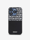 DKNY PU Leather Repeat Pattern Card Pocket Back Cover for iPhone 14 Pro Black DKNY
