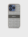 DKNY Κάλυμμα PU Leather Repeat Pattern Tonal Stripe Back Cover για iPhone 14 Pro Max Μπεζ DKNY