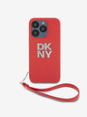 DKNY PU Leather Stack Logo Wrist Strap Back Cover για iPhone 14 Pro Max Κόκκινο DKNY