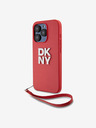 DKNY PU Leather Stack Logo Wrist Strap Back Cover για iPhone 14 Pro Max Κόκκινο DKNY