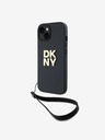DKNY PU Leather Stack Logo Wrist Strap Back Cover για iPhone 15 Μαύρο DKNY