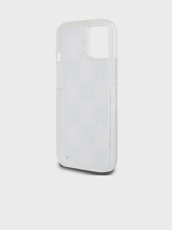 DKNY Υγρή γκλίτερ καρό μοτίβο πίσω κάλυμμα για iPhone 15 Διαφανές DKNY