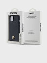 DKNY PU Leather Repeat Pattern Stack Logo Magsafe Back Cover για iPhone 15 Μαύρο DKNY