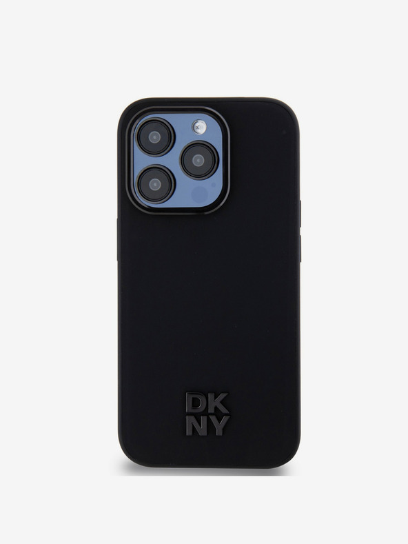 DKNY Πίσω κάλυμμα PU Leather Stack Logo Magsafe για iPhone 14 Pro Max Μαύρο DKNY