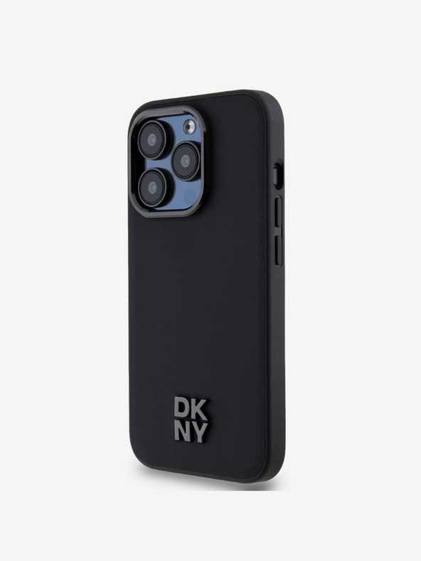 DKNY Πίσω κάλυμμα PU Leather Stack Logo Magsafe για iPhone 14 Pro Max Μαύρο DKNY