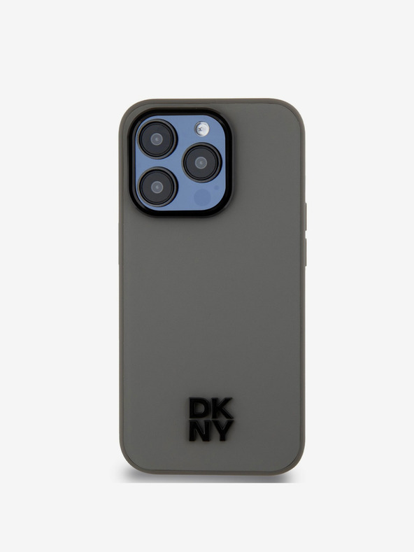 DKNY PU Leather Stack Logo Magsafe Back Cover για iPhone 15 Pro Max Grey DKNY