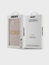 DKNY Κάλυμμα PU Leather Repeat Pattern Tonal Stripe Back Cover για iPhone 14 Pink DKNY