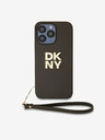 DKNY PU Leather Stack Logo Wrist Strap Back Cover για iPhone 14 Pro Brown DKNY