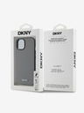 DKNY PU Leather Silver Metal Logo Magsafe Back Cover για iPhone 15 Grey DKNY