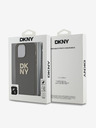 DKNY PU Leather Stack Logo Wrist Strap Back Cover για iPhone 15 Pro Brown DKNY