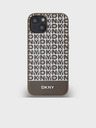 DKNY PU Leather Repeat Pattern Bottom Stripe MagSafe Back Cover για iPhone 15 Brown DKNY