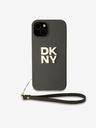 DKNY PU Leather Stack Logo Wrist Strap Back Cover για iPhone 13 Brown DKNY