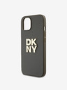 DKNY PU Leather Stack Logo Wrist Strap Back Cover για iPhone 13 Brown DKNY
