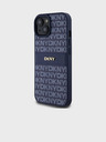 DKNY Κάλυμμα PU Leather Repeat Pattern Tonal Stripe Back Cover για iPhone 15 Blue DKNY