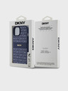 DKNY Κάλυμμα PU Leather Repeat Pattern Tonal Stripe Back Cover για iPhone 15 Blue DKNY