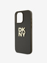 DKNY PU Leather Stack Logo Wrist Strap Back Cover για iPhone 14 Pro Max Brown DKNY