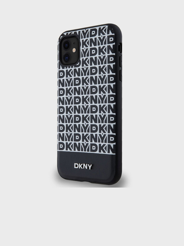 DKNY PU Leather Repeat Pattern Bottom Stripe MagSafe Back Cover για iPhone 11 Μαύρο DKNY
