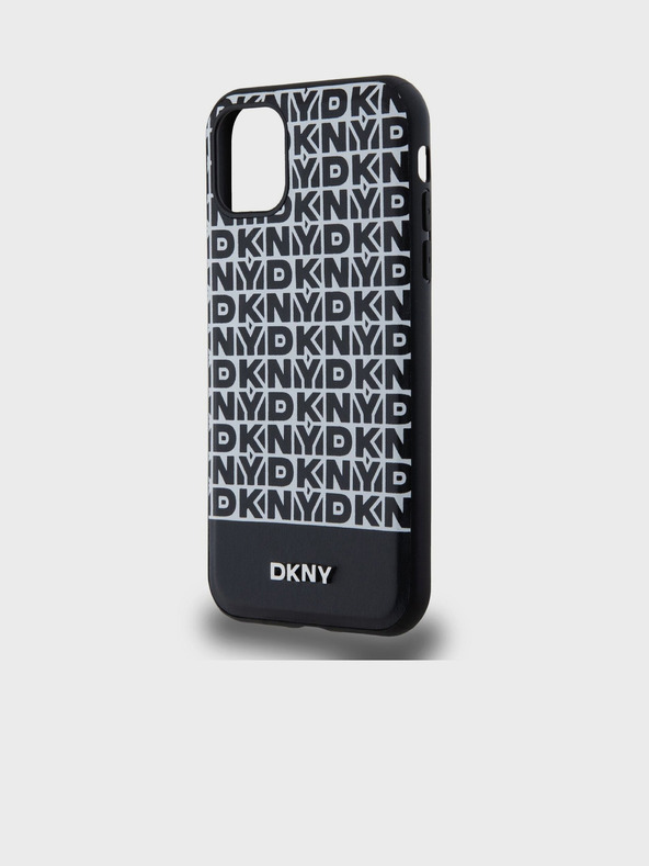 DKNY PU Leather Repeat Pattern Bottom Stripe MagSafe Back Cover για iPhone 11 Μαύρο DKNY