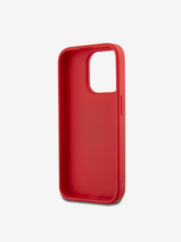 DKNY PU Leather Stack Logo Wrist Strap Back Cover για iPhone 15 Pro Red DKNY