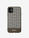 DKNY Κάλυμμα PU Leather Repeat Pattern Bottom Stripe MagSafe Back Cover για iPhone 11 Brown DKNY