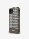 DKNY Κάλυμμα PU Leather Repeat Pattern Bottom Stripe MagSafe Back Cover για iPhone 11 Brown DKNY